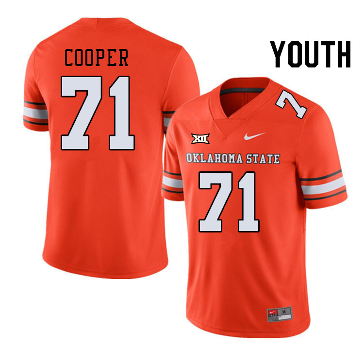 Youth #71 Dalton Cooper Oklahoma State Cowboys College Football Jerseys Stitched-Alternate Orange